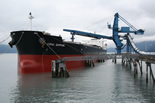 Seward Shiploader with vessel at dock